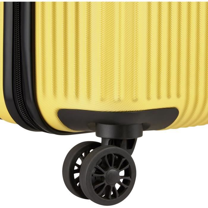 DELSEY Valise Cabine Lima Trolley Slim 55 Cm 4 Doubles Roues Jaune
