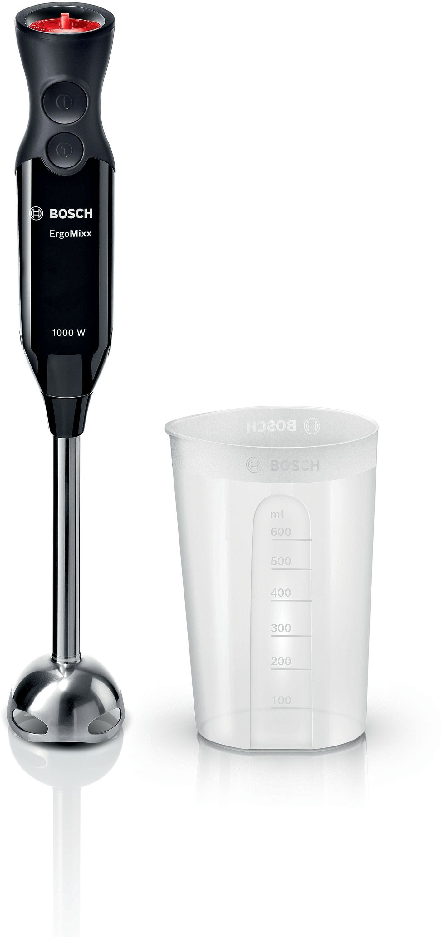 Frullatore a immersione - BOSCH - MS6CB6110 ErgoMixx - 1000 W - 12 velocità + turbo - Caraffa frullatore - Nero