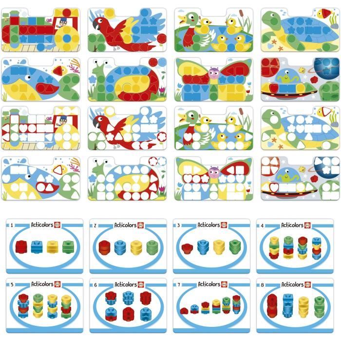 Articolors - Jeu éducatif - EDUCA - Empilement de jetons colorés et formes géométriques - Des 2 ans