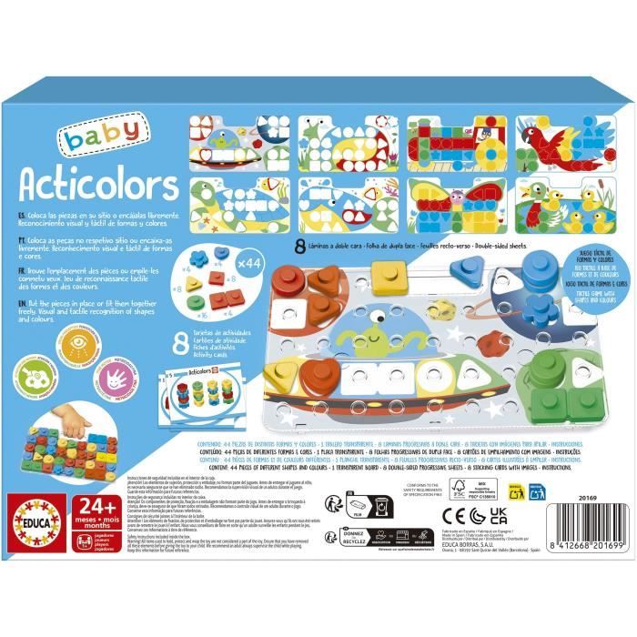Image secondaire de Articolors - Jeu éducatif - EDUCA - Empilement de jetons colorés et formes géométriques - Des 2 ans