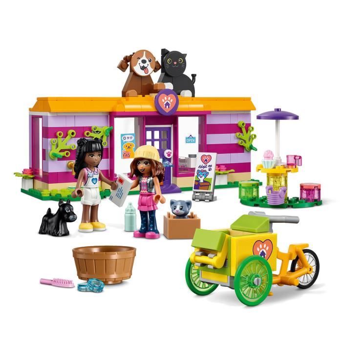 LEGO 41699 Friends Le Café D'Adoption Des Animaux, Jouet avec Figurines de Chat et Chien, Mini-Poupées Olivia, Enfants Des 6 Ans