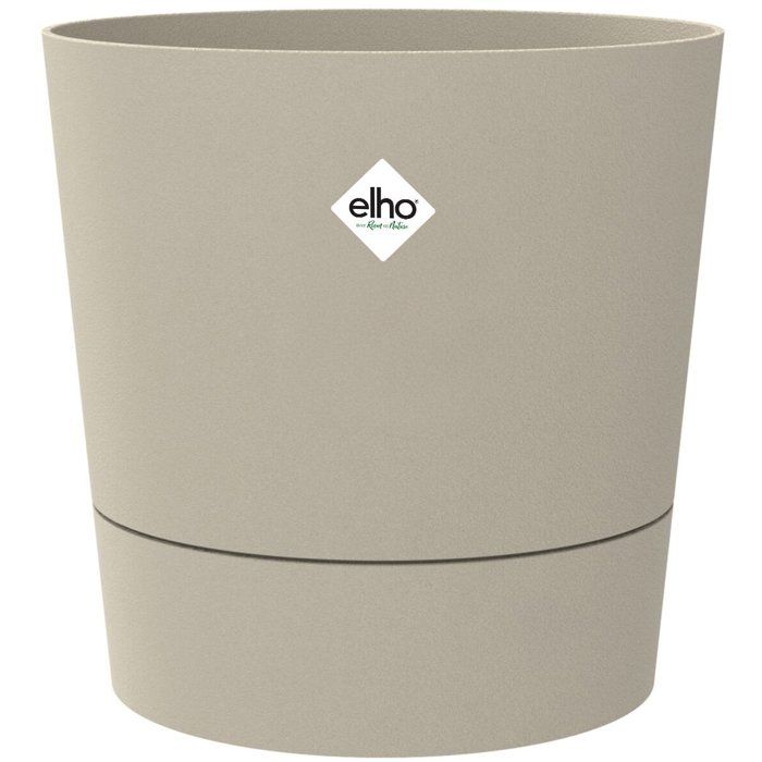 Pot de Fleur Rond Elho Foss 35L Beige pour Extérieur