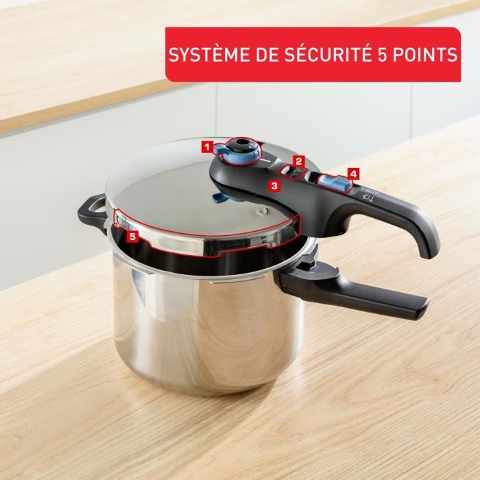 Tefal Tryckkokare 6 L Induktion Rostfritt stal 2 program Angkokning Made in France Secure Trendy P2580700 Fyndiq