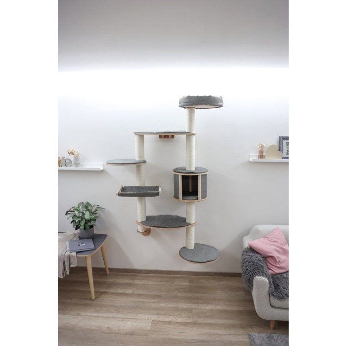 Árbol para gatos de pared función principal 185 cm de alto color gris material Dolomit XL Tofana KERBL