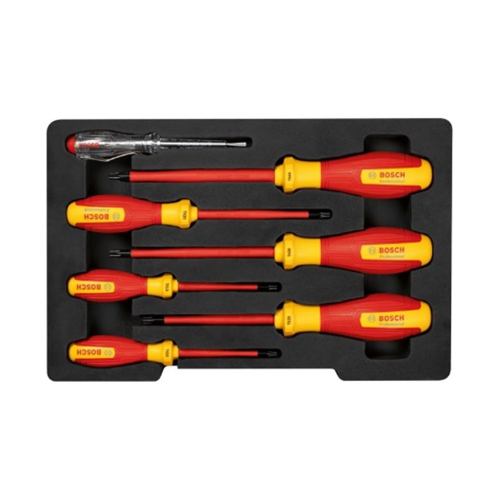 Bosch Professional Set de tournevis TX VDE (avec testeur de phase unipolaire 7 pieces)