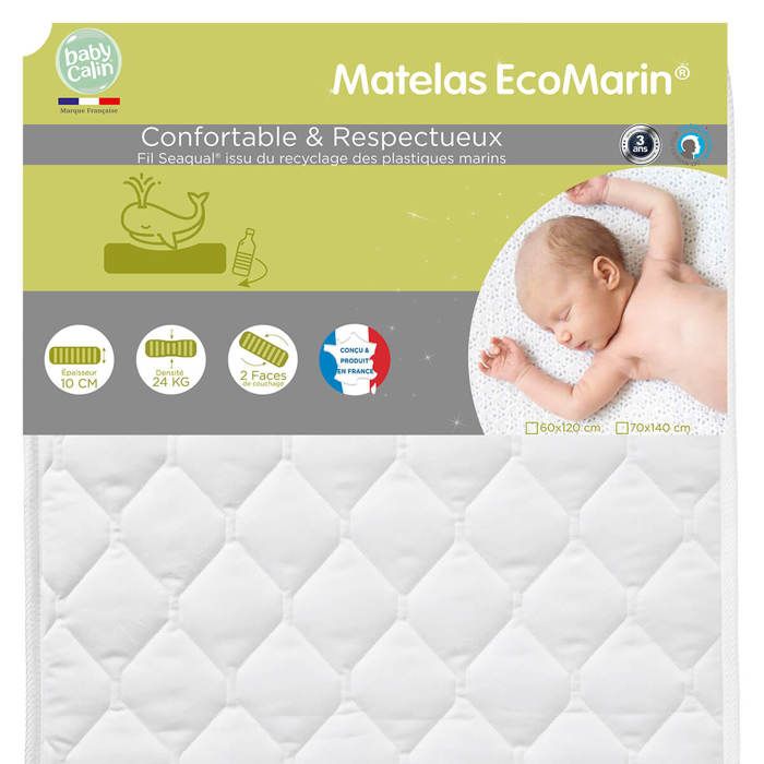 Candide - Matelas bébé 70x140cm Climatisé 2 faces