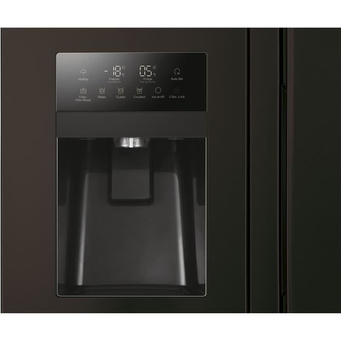 HAIER HSOBPIF9183 - Réfrigérateur américain 515L (337+178L) - Froid ventilé - L90x H177,5cm - Noir