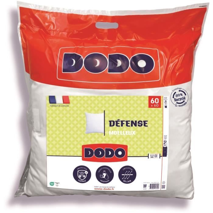 DODO - Cuscino DEFENCE - 60 x 60 cm - 100% Poliestere VOLUPT'AIR - Bianco