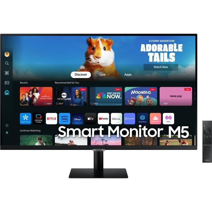PC Monitor - SAMSUNG - SMART MONITOR M5 CM500 - 27 FHD - VA Panel - 60Hz - HDR10 - HDMI - Speakers - Black