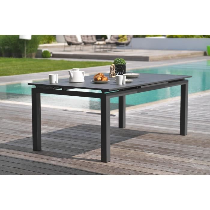 Image secondaire de Table de jardin extensible MIAMI en aluminium - 10 personnes - Gris anthracite
