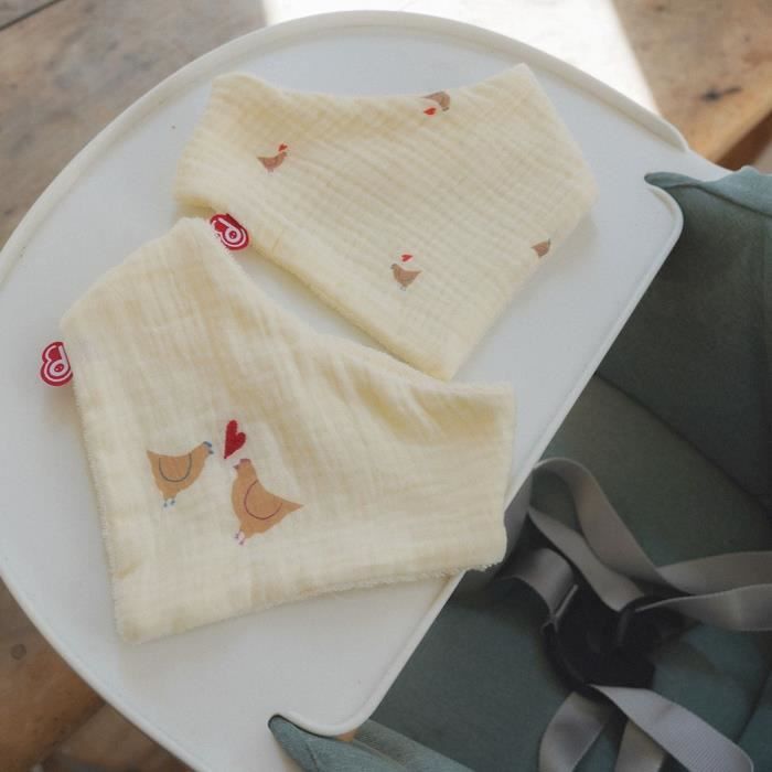 Image secondaire de Lot de 2 bavoirs bandanas - DOMIVA - Maternity Love - Coton doux et absorbant - Boutons-pression ajustables