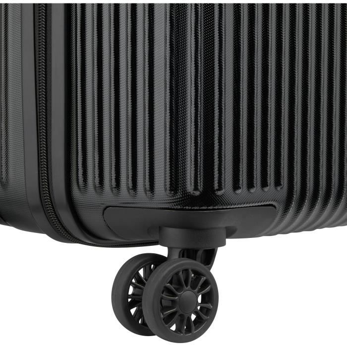 DELSEY Valise Cabine Lima Trolley Slim 55 Cm 4 Doubles Roues Noir