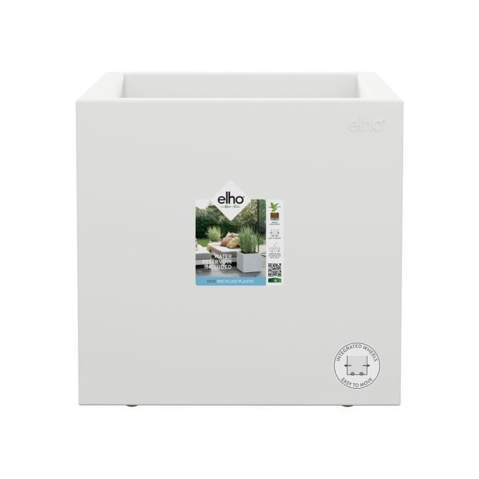 Fioriera Elho Vivo Next Square 40 - Bianco - Ø 39 x H 38 cm - da interno/esterno - 100% riciclato