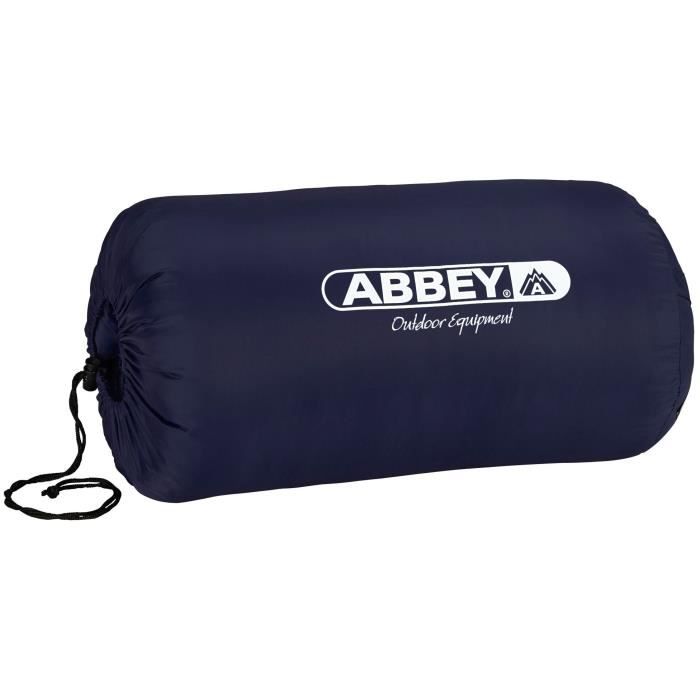 ABBEY CAMP Sac de couchage momie - 100% polyester - Température de confort : 10°C - 200 x 80cm - Bleu Marine