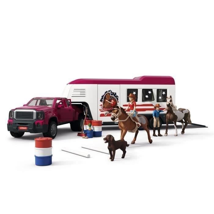 Image secondaire de Coffret Pick-up et sa grande remorque équestre, Schleich 42705 Gamme Horse Club