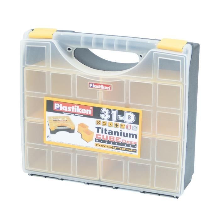 Organisateur a outil - Plastiken - 83031D_NOIRE - Cube - 31 cm - Titanium - En plastique