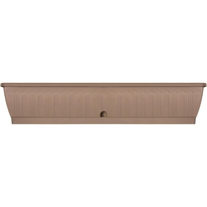 Jardiniere - GARDEN ID Terraflor - Tortora 100 cm - Durabilità - Riserva d'acqua - Riciclato e riciclabile al 100% - Volume per le piante.