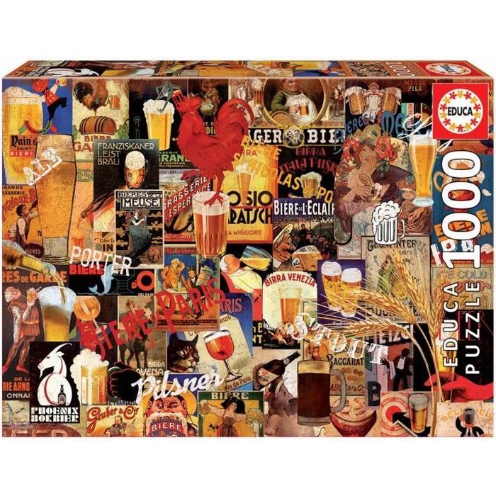 EDUCA - Puzzle - 1000 COLLAGE BIeRE VINTAGE