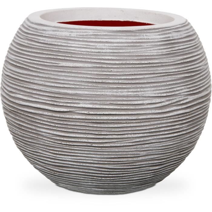 Capi Vaso da fiori Nature Rib rotondo 40 x 32 cm avorio KOFI270 424219