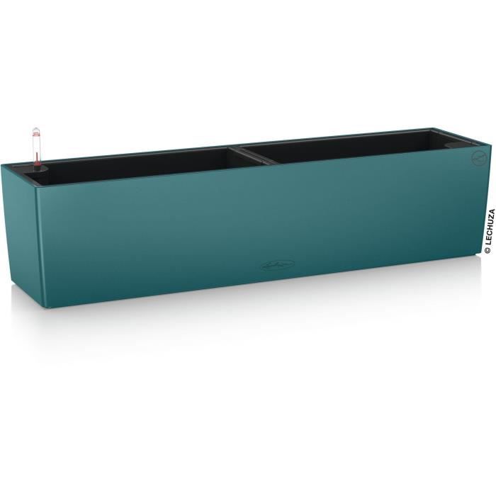 LECHUZA Jardiniere - Balconera Color 80 - 79 x 19 x 19 cm - Kit complet - Bleu p�trole - 12 L