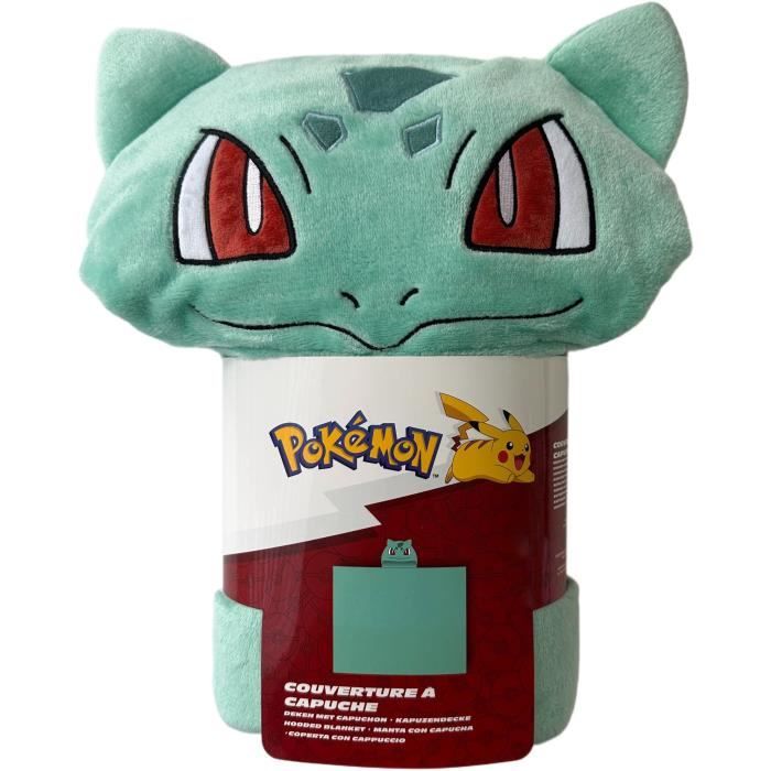 Plaid polaire a capuche 3D - POKEMON - Bulbizarre - 120 x 150 cm