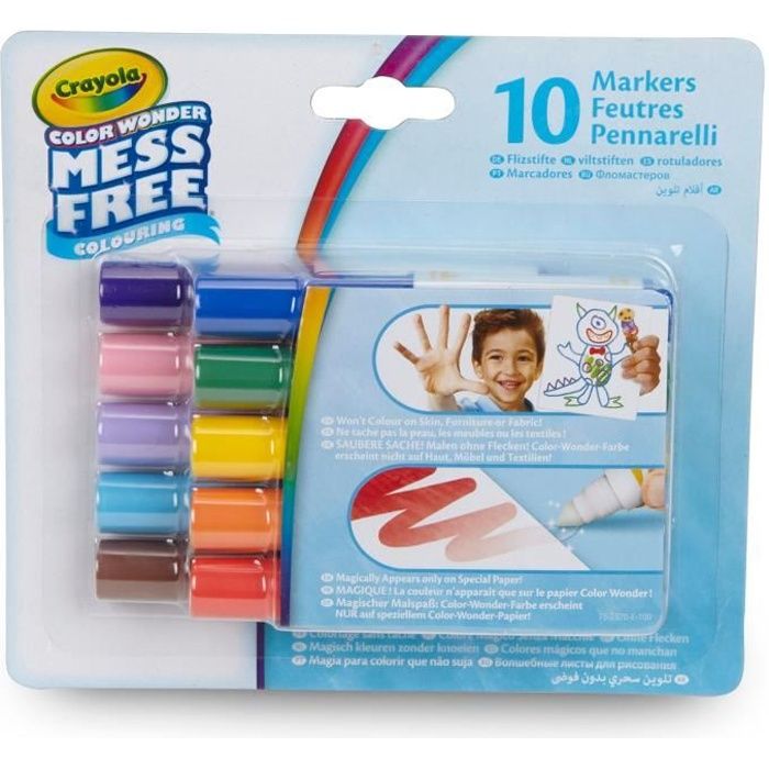 Crayola - 10 Mini-feutres Color Wonder - Coloriage magique