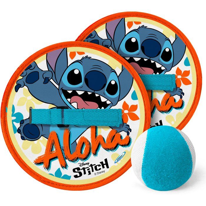 Jeu de lance-attrape balle Stitch - 2 raquettes Disney