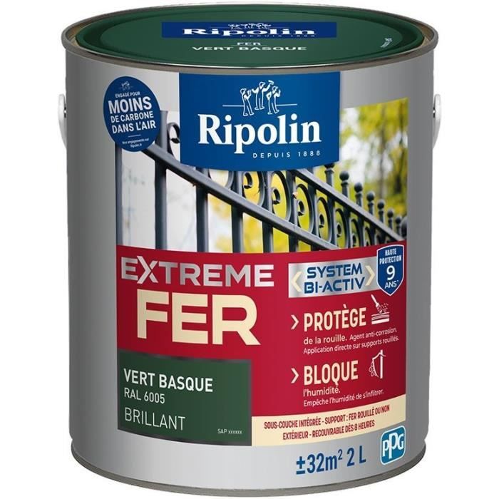 Extreme iron base basque green RAL 6005 glossy - RIPOLIN - 2 L