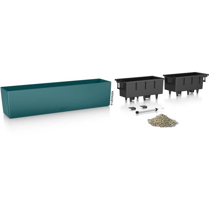 Image secondaire de Jardinière Balconera Color 80 LECHUZA - Bleu Pétrole - Kit Complet 12L