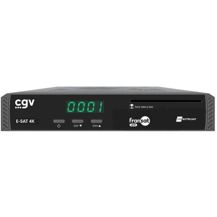 Récepteur-enregistreur satellite TNT - CGV - E-SAT 4K - UHD - FRANSAT - Compatible camping car