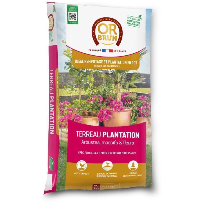 Terriccio per piante - O MARRONE - OBRTPLAN70N - 70 L