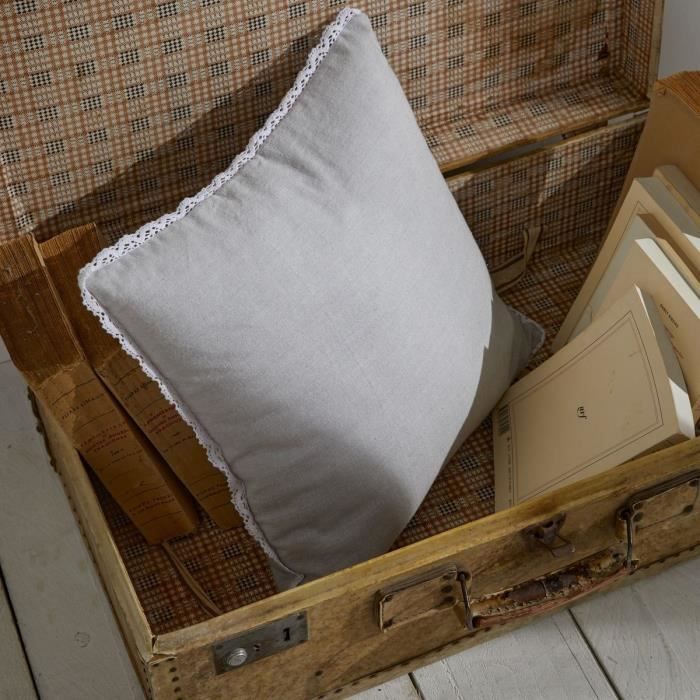 Cuscino - TODAY - CHARME - Chambray x Dentelle Constance - 40 x 40 cm