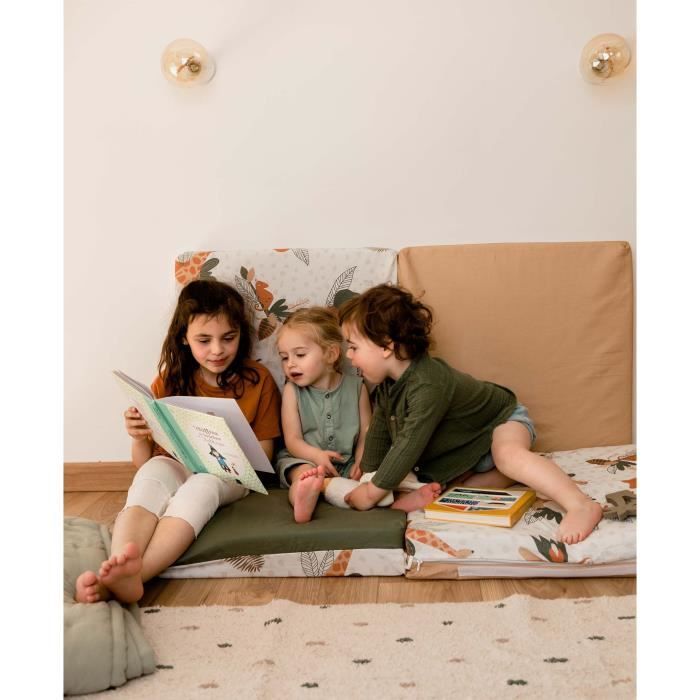 Alfombra de juego 5 en 1 multifunción escalable grandes dimensiones suave para niños color neutro