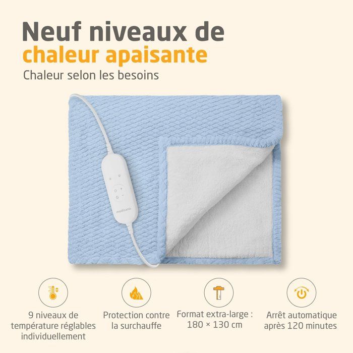 Image secondaire de Couverture Chauffante Réversible MEDISANA HB 415 - 120 W - 180 x 130 cm - Bleu