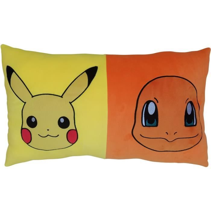 Image secondaire de Coussin double face - Carré - POKEMON - Pikachu et Starter - Microfibre - 60 x 40 cm