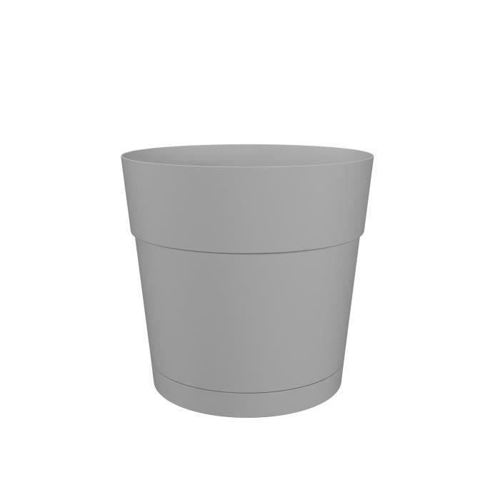 Jarra de flores y capri redondo redondo - pl�stico - tanque de agua - 35 cm de di�metro - gris claro - Artevasi