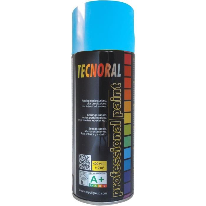 TECNORAL - Bombe de peinture aérosol - Bleu Azur