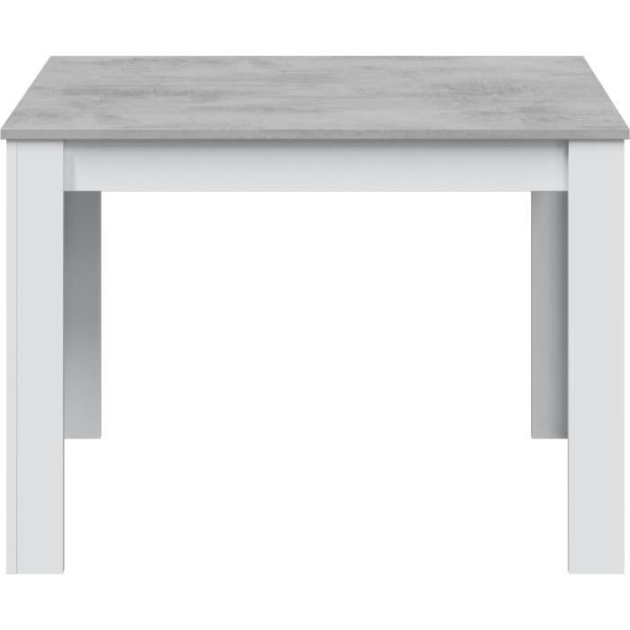 Mesa de comedor - CLoe - Rectangular - Blanco Artik / Hormig�n - 109 x 67 x 78 cm