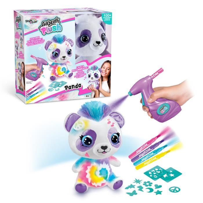 Peluche Airbrush Panda a personnaliser - Peluche spray art avec feutres et pochoirs - OFG 257 - Canal Toys