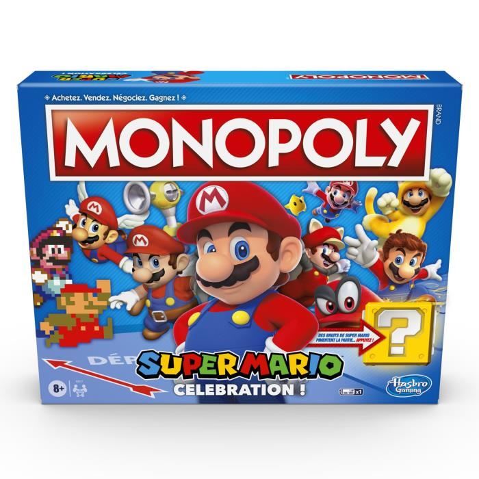 MONOPOLY Super Mario Celebration, jeu de societe pour enfants, jeu de plateau a partir de 8 ans, version francaise