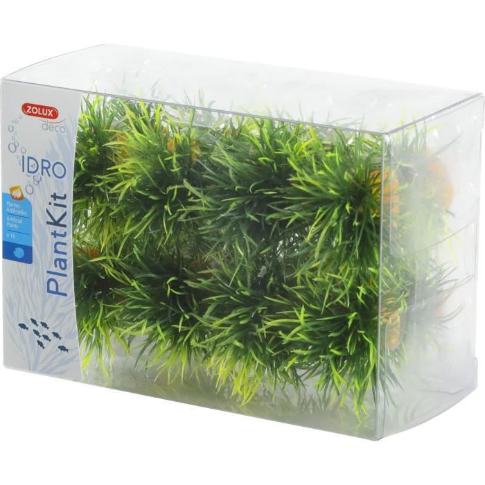ZOLUX Kit de 16 plantes artificielles gazonnantes Idro - Pour aquarium