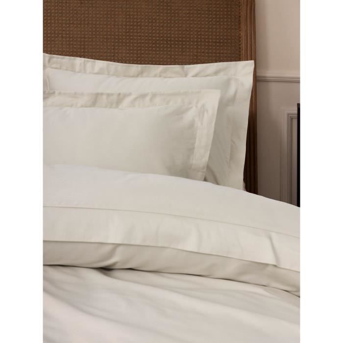 Image secondaire de Parure de lit - 1 housse de couette 220 x 240 cm + 2 taies d'oreiller 60 x 60 cm - Satiné 100% coton - Beige