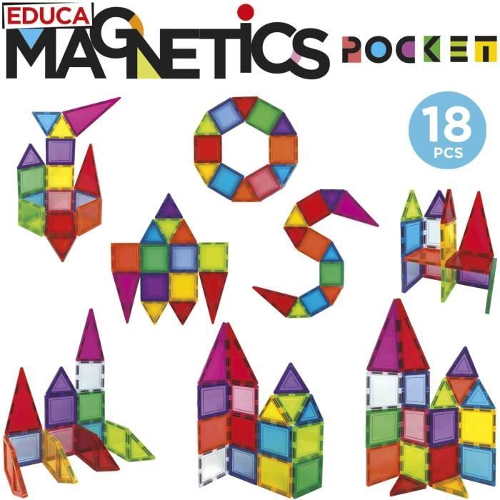 Image secondaire de Mallette Magnetics - Jeu de construction éducatif avec 18 blocs magnétiques