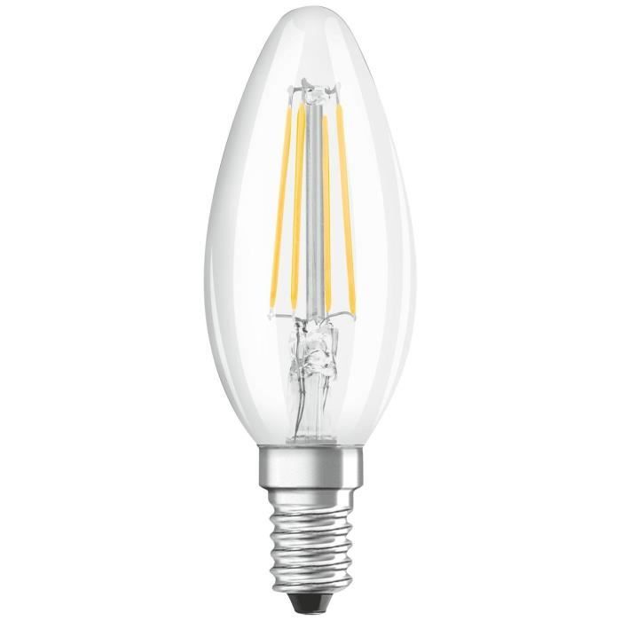 OSRAM Lot de 3 Ampoules LED E14 flamme claire 4 W équivalent a 40 W blanc froid