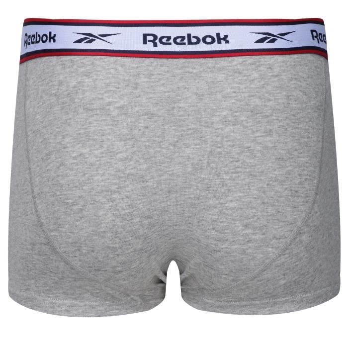 REEBOK Lot de 3 Boxers en coton - Homme - Noir, gris et blanc