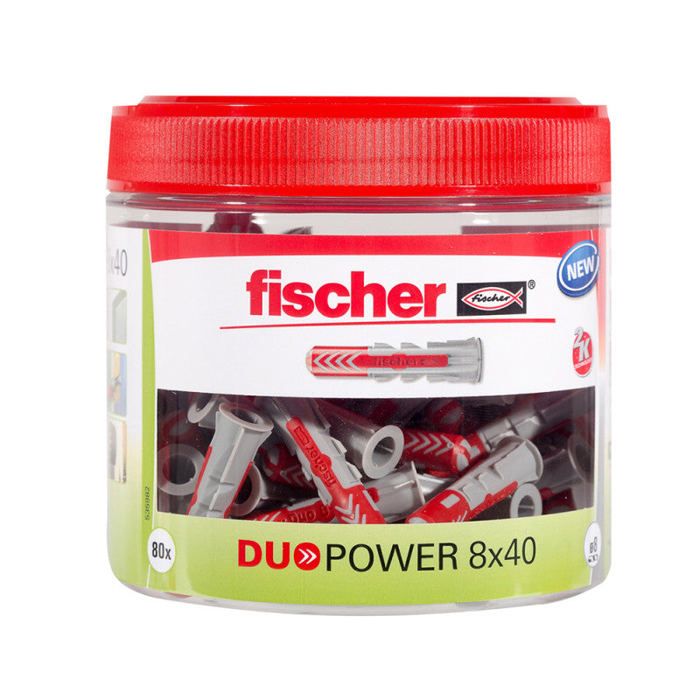FISCHER - Cheville tous matériaux DuoPower 8x40 mm - RounBox de 80 pieces