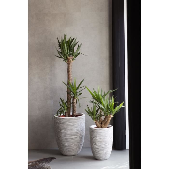 Image secondaire de Pot de Fleurs Élégant Nature Rib - Ivoire 46x58 cm