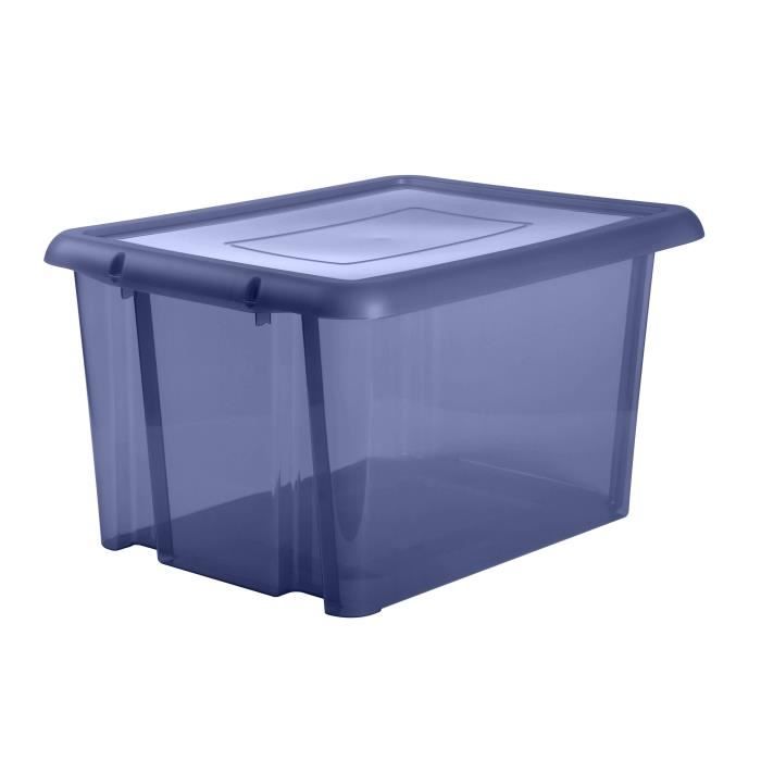 EDA PLASTIQUE Boîte de rangement Funny Box 80 L - Bleu profond acidulé - 64,7 x 49,5 x 36,2 cm
