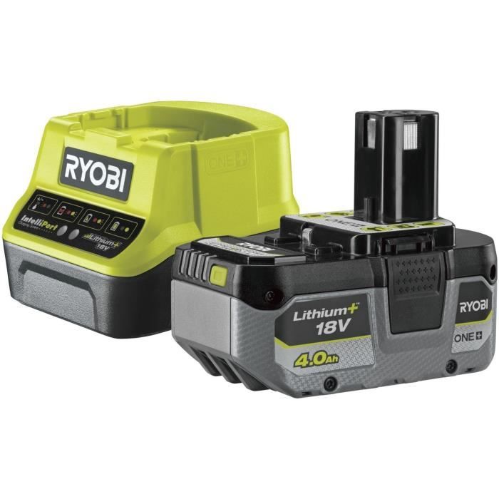 RYOBI - 1 x 18V ONE+ 4.0 Ah compact lithium+ battery and 1 x 2.0 A fast charger - RC18120-140X