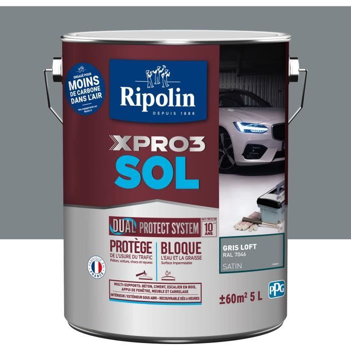 Image secondaire de Peinture sol - RIPOLIN - Gris Loft - Mat - 5L